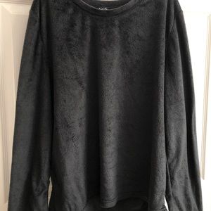 Black Velvet Long Sleeve Sleep Shirt Large